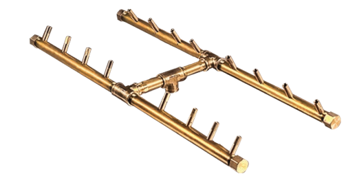 Crossfire 160K BTU H-Style Brass Burner - CFBH160 - Rectangular Opening