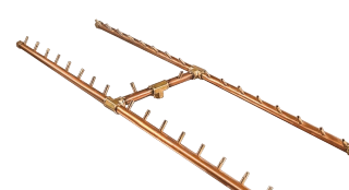 Crossfire 340K BTU H-Style Brass Burner - CFBH340 - Rectangular Opening