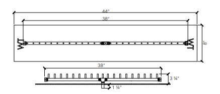 Crossfire 190K BTU Linear Brass Burner - CFBL190 - Rectangular Opening