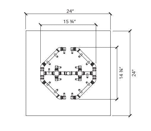 Octagonal Jet burner for fire pit