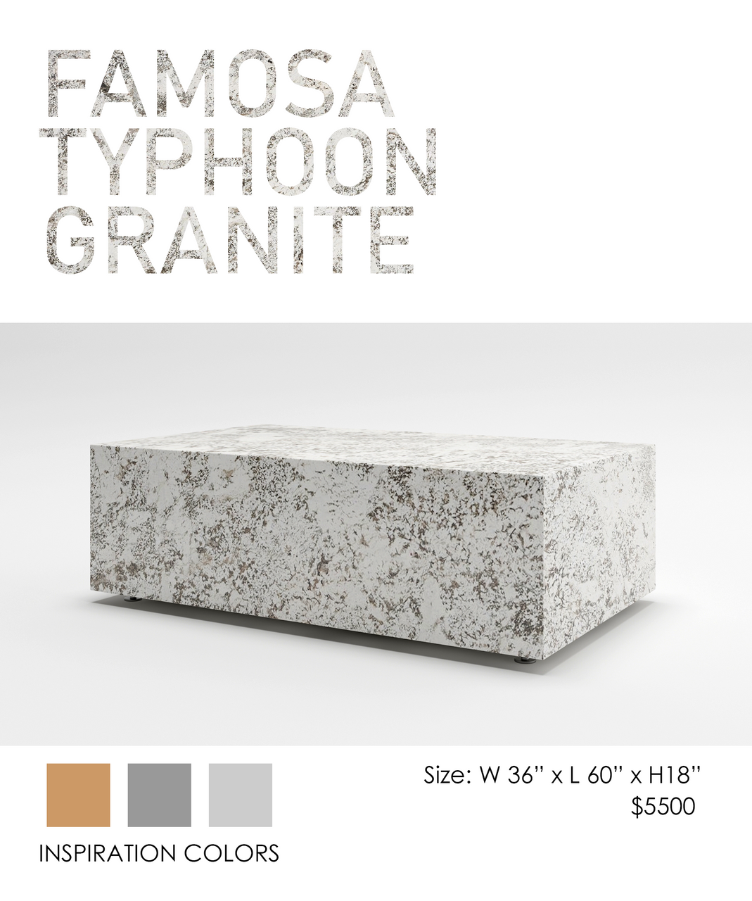 COOKE Famosa - Rectangular Table - Typhoon Granite