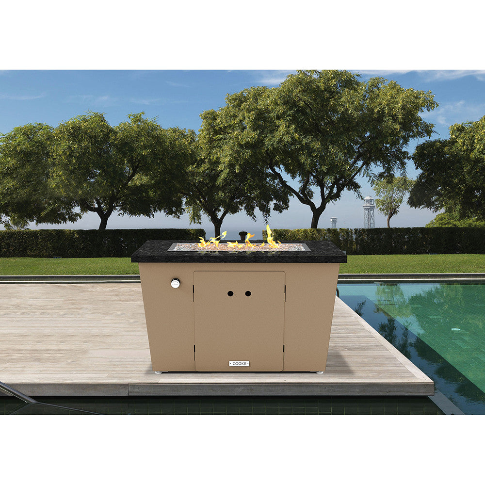 COOKE Miami Fire Pit Table 36" x 26" x 21" - Stone Top