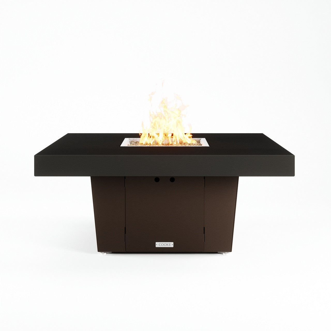 COOKE Parkway 48" x 48" Black Texture Top - Bronze Base