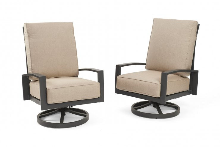 Outdoor Greatroom - Cast Ash Lyndale Highback Swivel Rocking Chairs