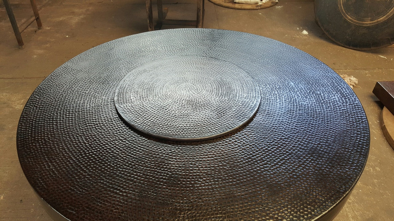 COOKE Santa Barbara Fire Pit Table 55" Diameter x 17" - Hammered Copper Top