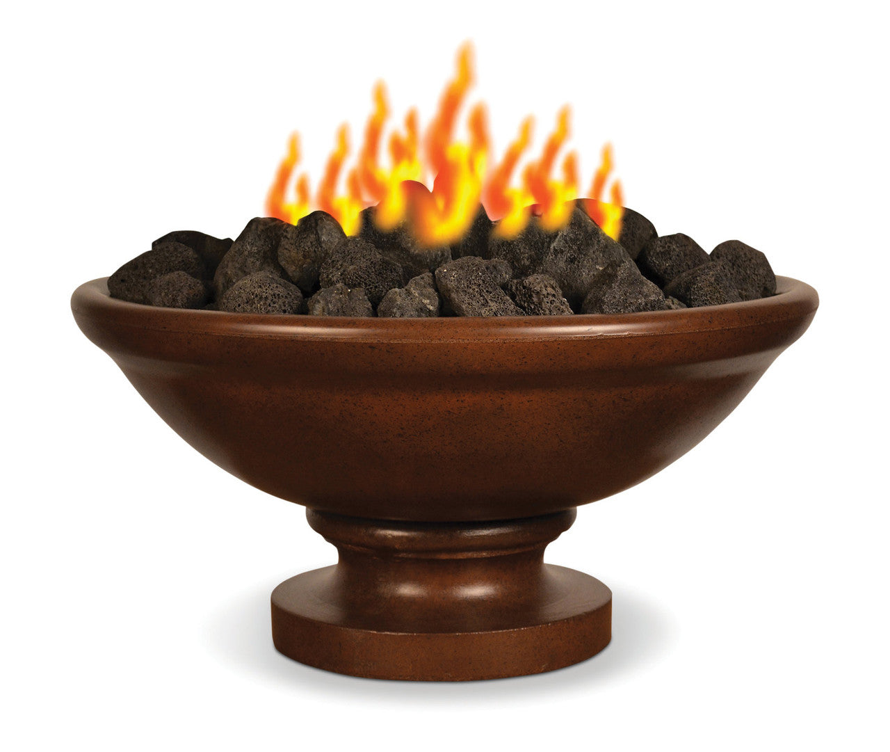 Banded Rim Fire Bowl with Pedestal