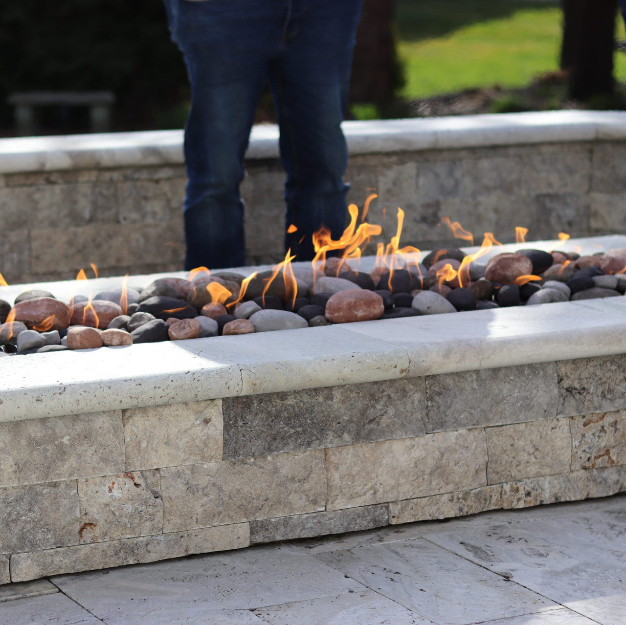 HPC Fire 121" x 8" Linear Interlink Pan Fire Pit Insert EI Series - ON/OFF