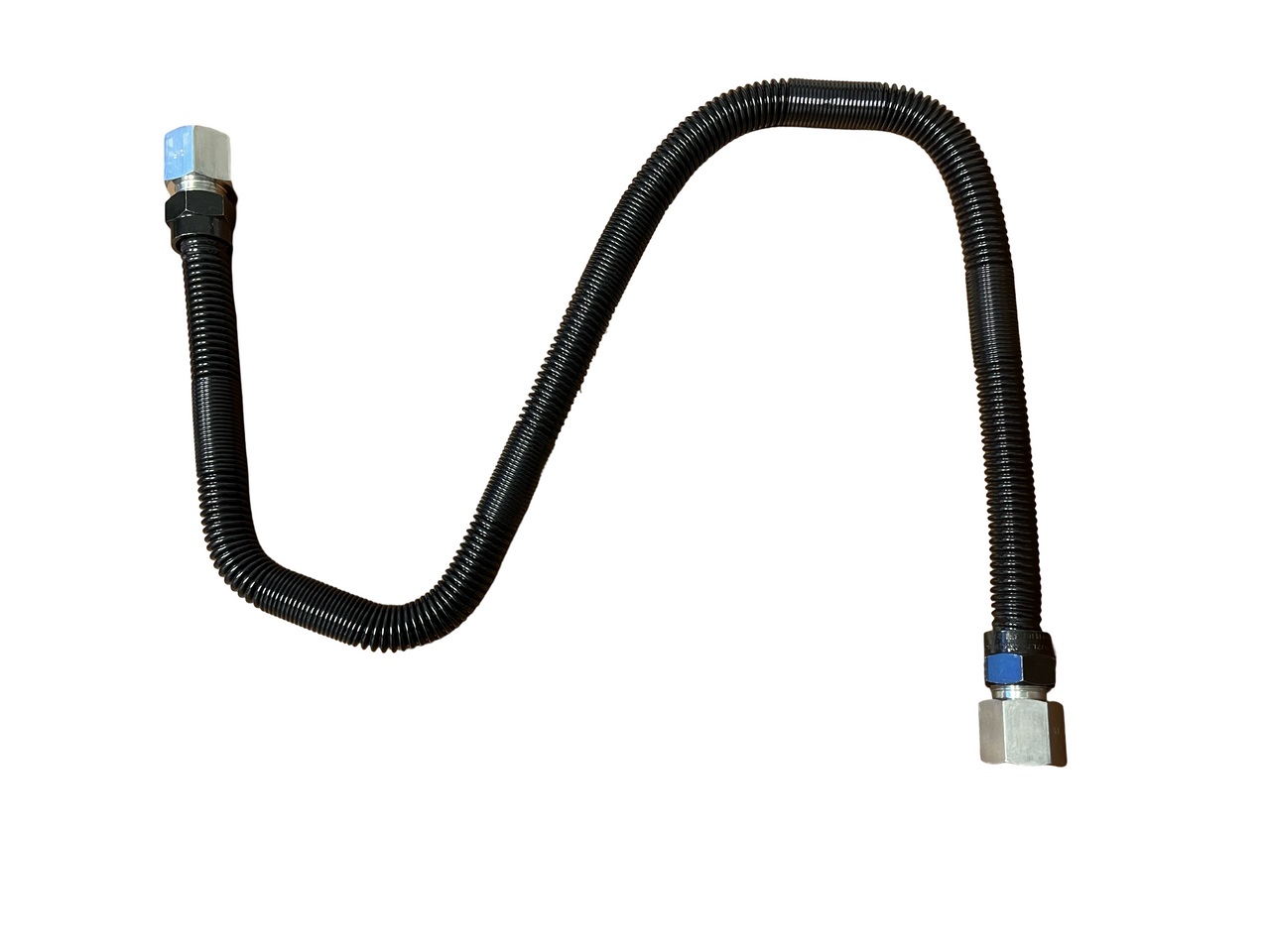High Capacity Outdoor Flex Line for fire pit burner, Stainless Steel, Powder Coated Black