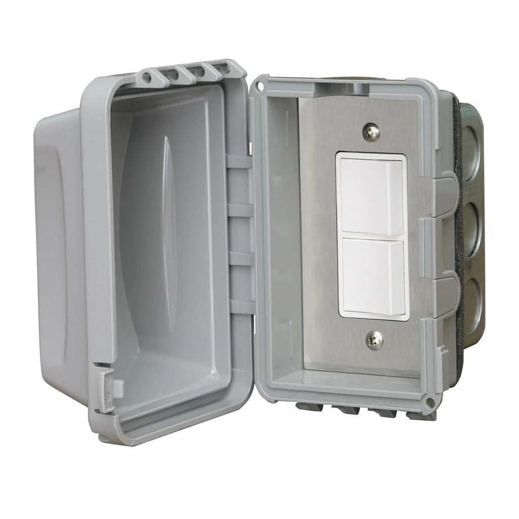 Infratech Single In-Wall Duplex Switch With Weatherproof Cover - 14-4310