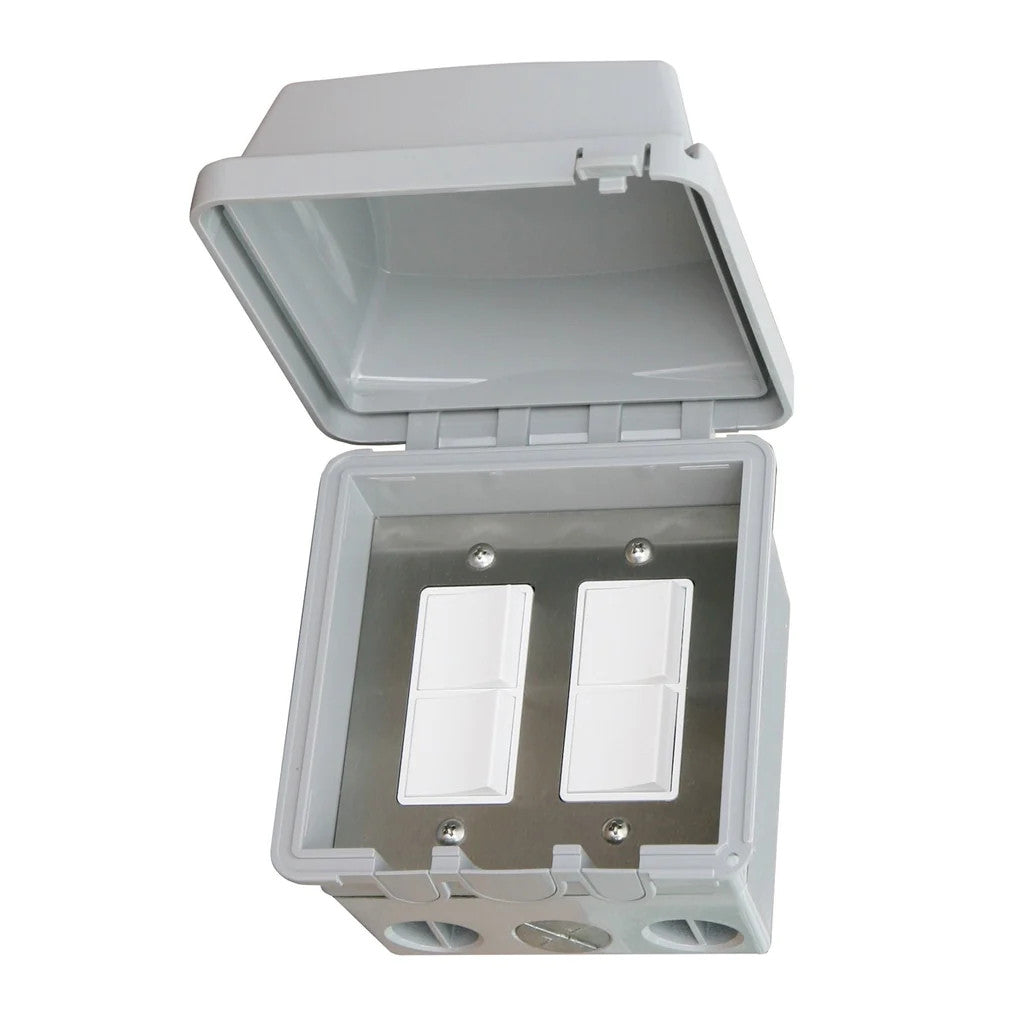 Infratech Dual Surface Mount Duplex Switch With Weatherproof Cover - 14-4325