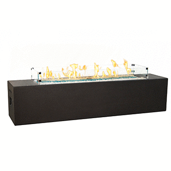 American Fyre Designs - Milan Low Linear - Lounge Height Firetable - Black Lava color