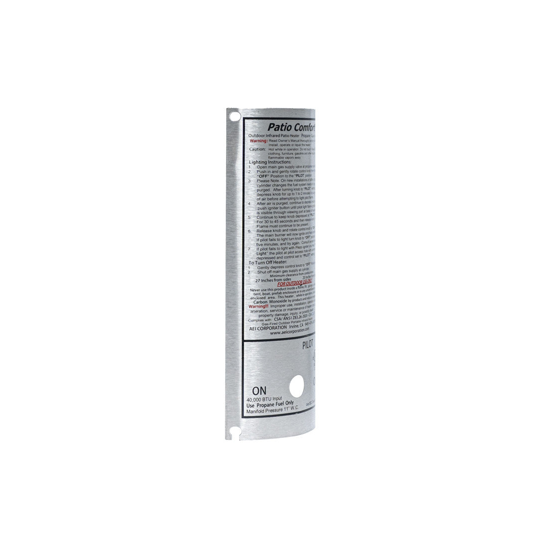 N1030 - Patio Comfort Faceplate w/ Lighting Instructions NG Units