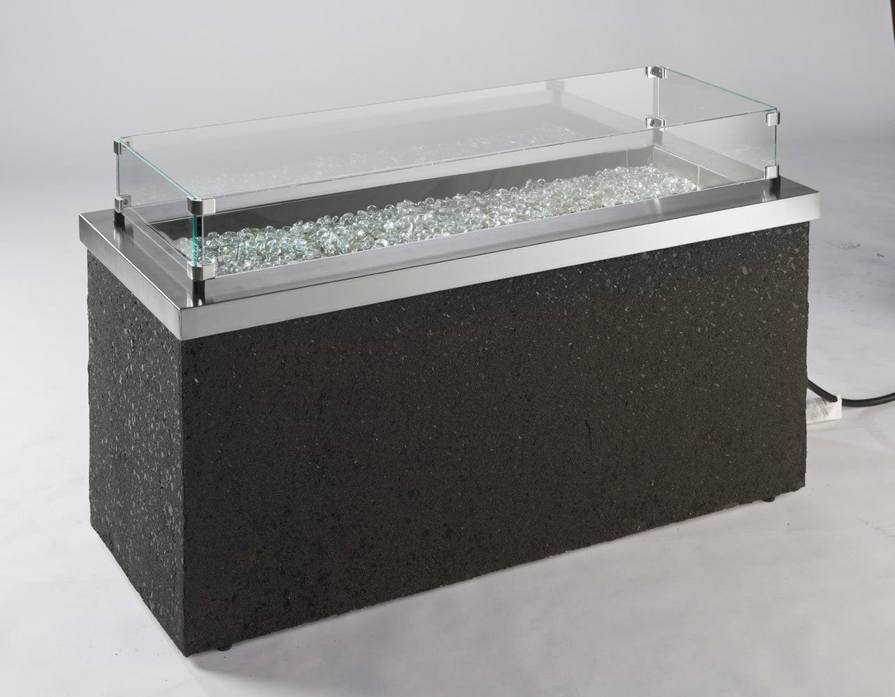 Key Largo Fire Pit shown with Optional Glass Wind Guards (not included)
