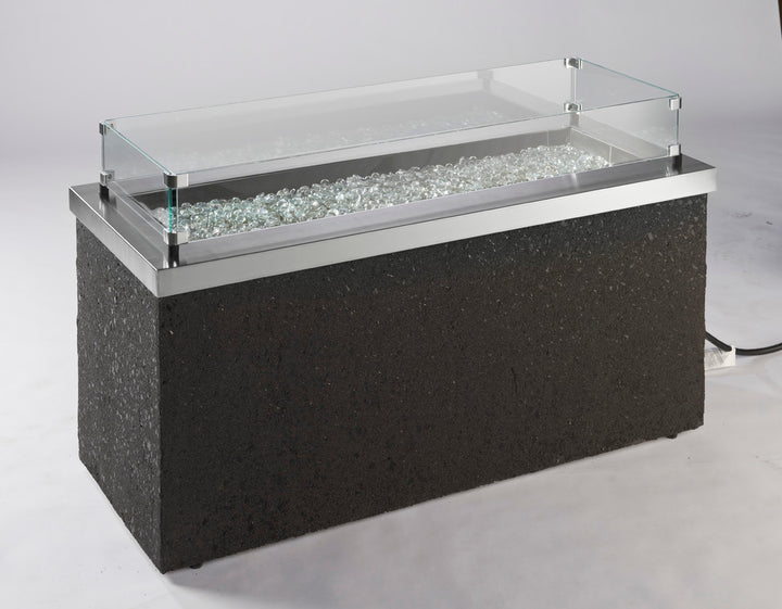 Key Largo Fire Pit shown with Optional Glass Wind Guards (not included)