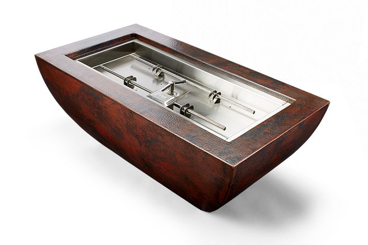 Hearth Products Control - Phoenix Rectangular Copper Fire Bowl - 47" x 25" x 18" - H Burner