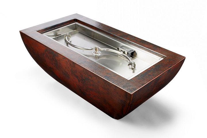Hearth Products Control - Phoenix Rectangular Copper Fire Bowl - 47" x 25" x 18" - S Fire