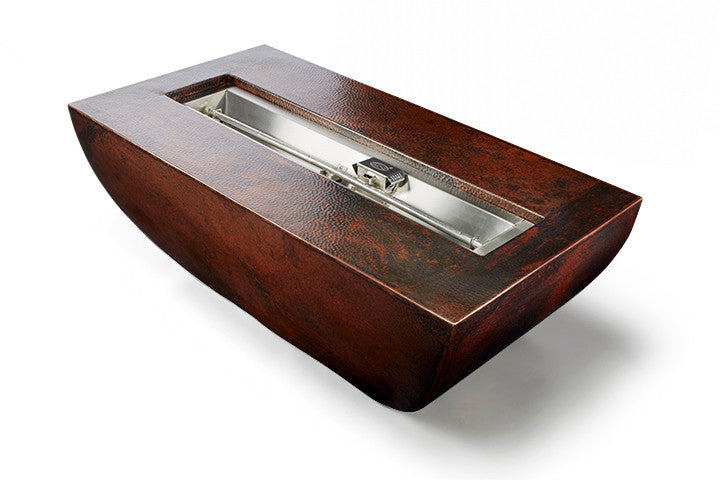 Hearth Products Control - Phoenix Rectangular Copper Fire Bowl - 47" x 25" x 18" - Trough