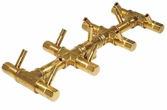 Crossfire 110K BTU Tree-Style Brass Burner - CFBT110 - Rectangular Opening