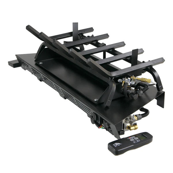 Rasmussen Flaming Ember Vented Burner with Variable Remote Standing Pilot in Valve Vanisher