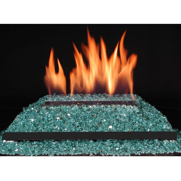 Rasmussen Cobalt Blue Glass Fire Glitter Set with Variable Remote Standing Pilot