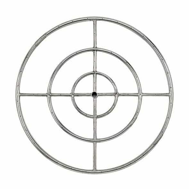 30" Triple Ring Fire Pit Burner - Stainless Steel 3/4" Inlet