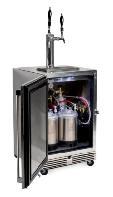 24 Inch Mobile Tap, 2 Faucet Nitro and Cold Brew/Wine Dispensing Kit with Casters - HP24TS-2MNC