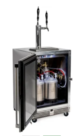 24 Inch Mobile Tap, 2 Faucet Beer Dispensing Kit with Casters - HP24TS-2MBB