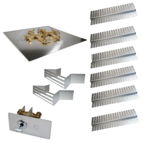 Warming Trends UPKPS Prescott Specialty Paver Kit with Crossfire Brass Burner and Square Aluminum Plate