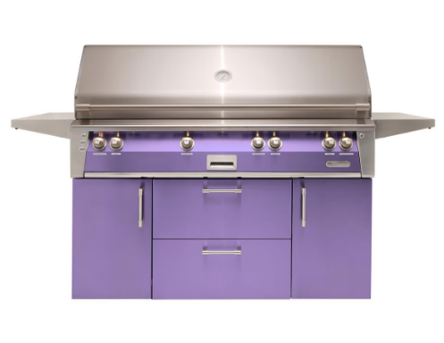 Alfresco 56'' Standard All Grill w/ Cart - Blue Lilac-Gloss