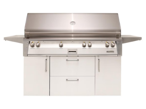 Alfresco 56'' Standard All Grill w/ Cart - Signal White-Gloss