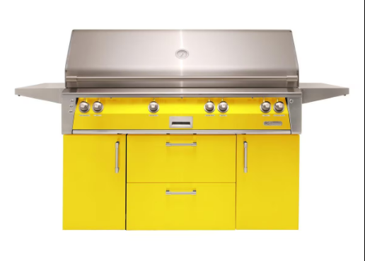 Alfresco 56'' Standard All Grill w/ Cart - Traffic Yellow-Gloss
