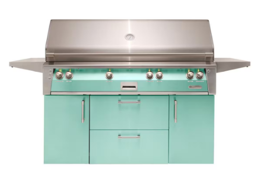 Alfresco 56'' Standard All Grill w/ Cart - Light Green-Gloss