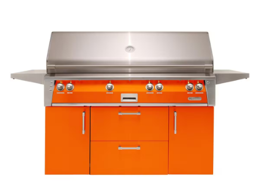 Alfresco 56'' Standard All Grill w/ Cart - Luminous Orange-Gloss