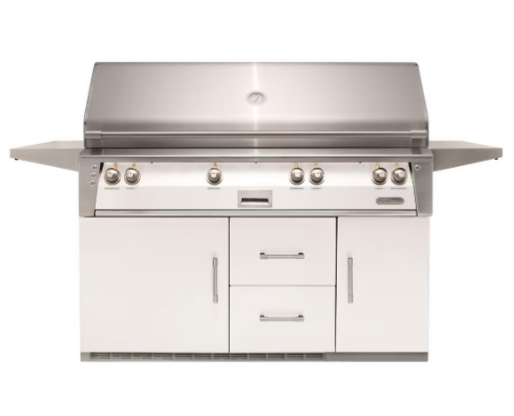 Alfresco 56'' Sear Zone Grill On Refrigerated Base - Signal White-Matte