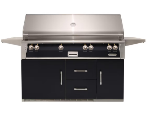 Alfresco 56'' Sear Zone Grill On Refrigerated Base - Jet Black-Gloss