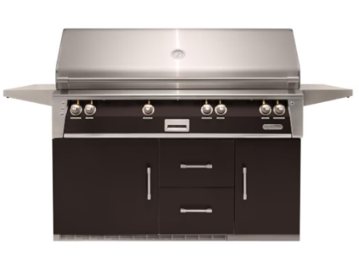 Alfresco 56'' Sear Zone Grill On Refrigerated Base - Jet Black-Matte