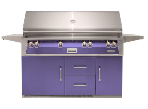 Alfresco 56'' Sear Zone Grill On Refrigerated Base - Blue Lilac-Gloss