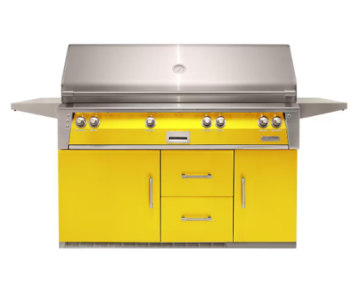 Alfresco 56'' Sear Zone Grill On Refrigerated Base - Traffic Yellow-Gloss