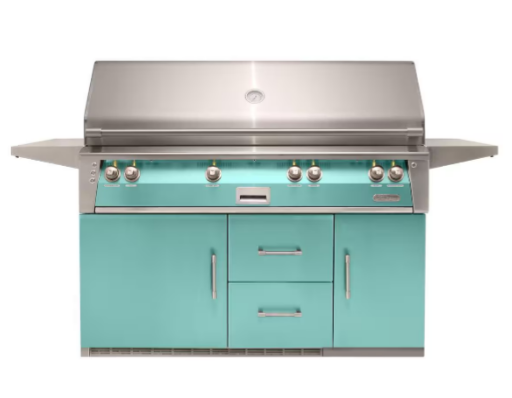 Alfresco 56'' Sear Zone Grill On Refrigerated Base - Light Green-Gloss