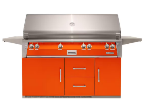 Alfresco 56'' Sear Zone Grill On Refrigerated Base - Luminous Orange-Gloss