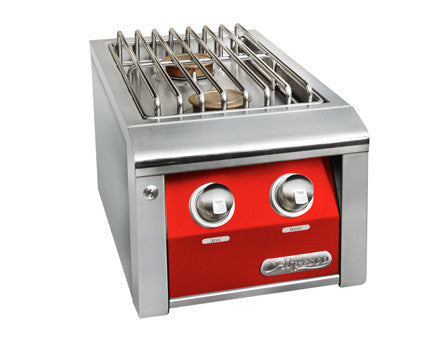 Alfresco - 14” Built-In 2 Burner Unit - Side Burner - Carmine Red