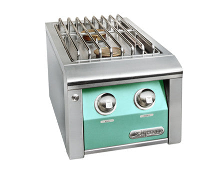 Alfresco - 14” Built-In 2 Burner Unit - Side Burner - Light Green