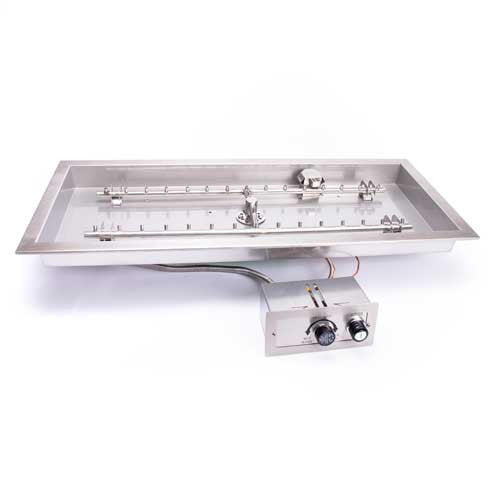 Hearth Products Controls - 42"x14" Rectangle Bowl Pan Insert - Push Button Ignition