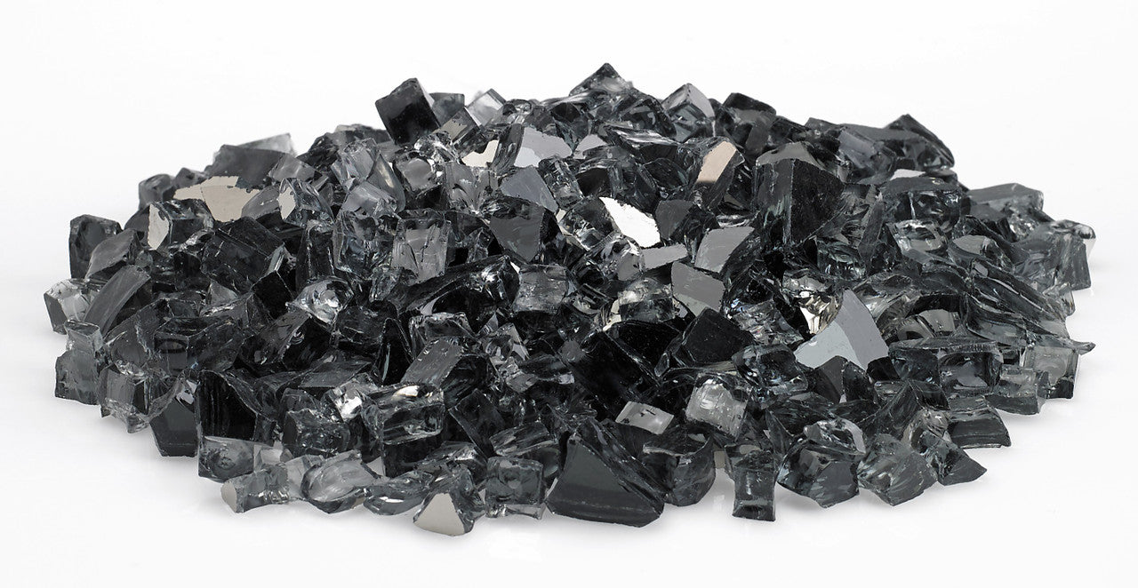 American Fire Glass - 1/2" Reflective Fire Glass- Multiple Color Options - 10 lbs