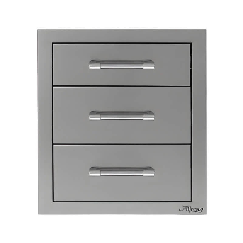 Alfresco 17-Inch Stainless Steel Soft-Close Triple Drawer
