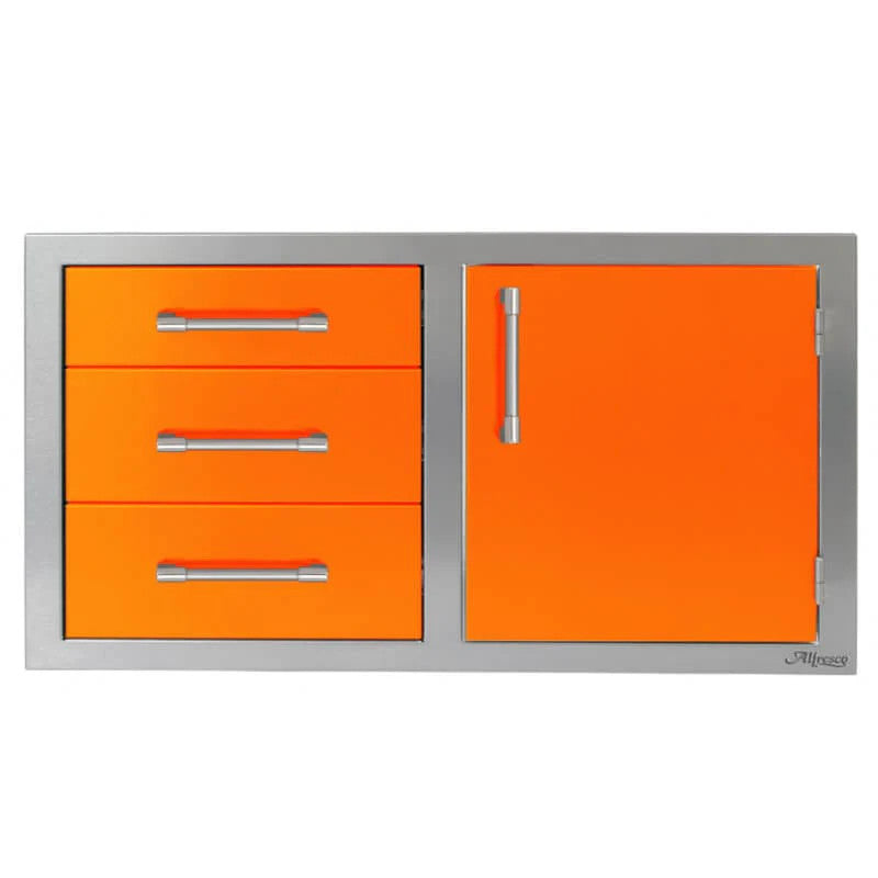 Alfresco 42-Inch Combo Door & Drawers - Luminous Orange-Gloss - AXE-DDC-R-42SC-S2005
