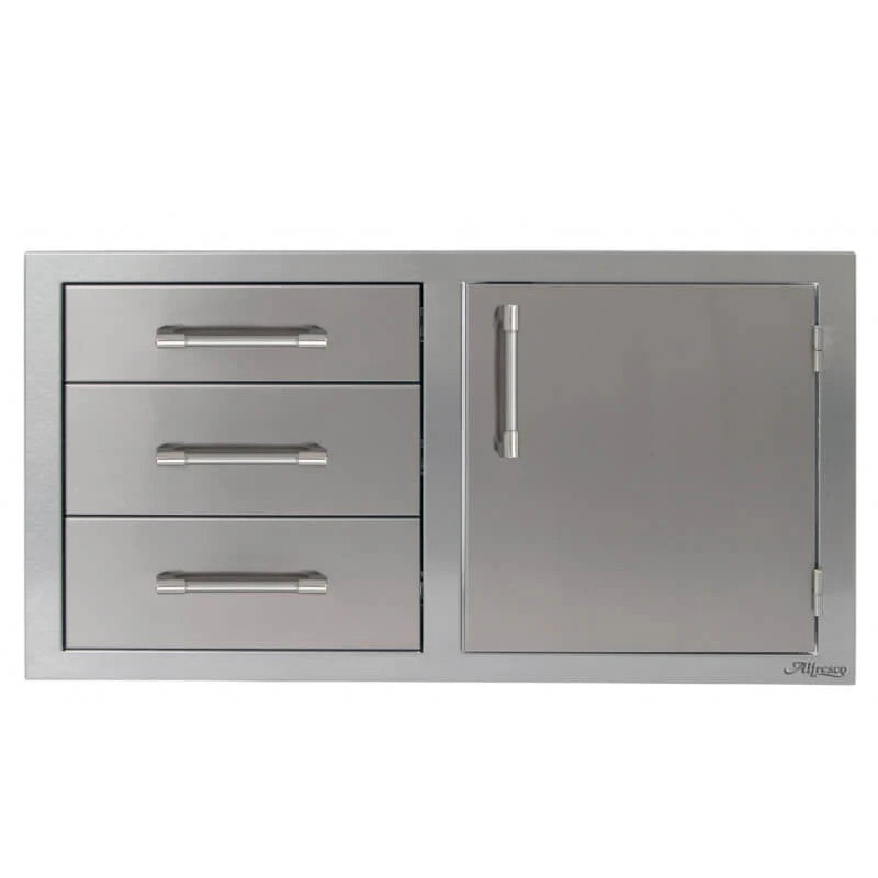 Alfresco 42-Inch Combo Door & Drawers - Signal Grey-Gloss - AXE-DDC-R-42SC-S7004