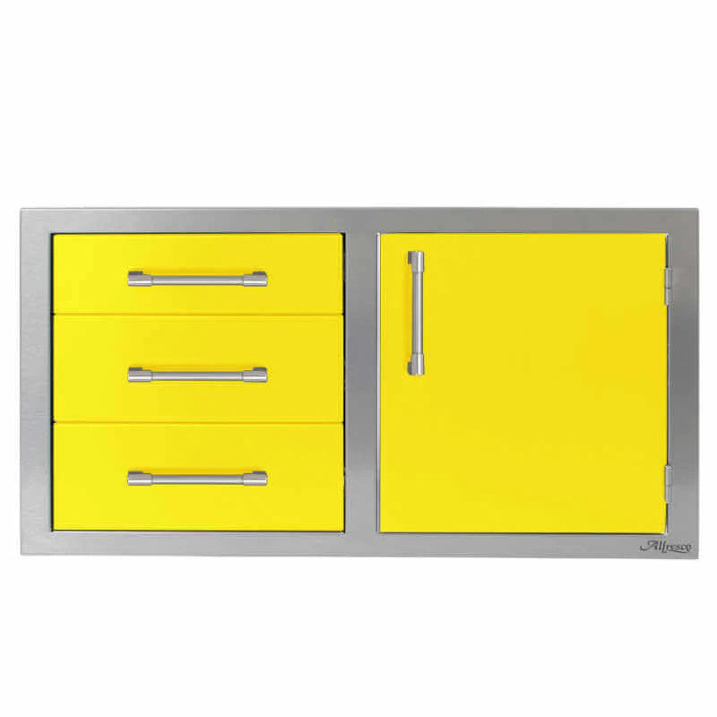 Alfresco 42-Inch Combo Door & Drawers - Traffic Yellow-Gloss - AXE-DDC-R-42SC-S1023