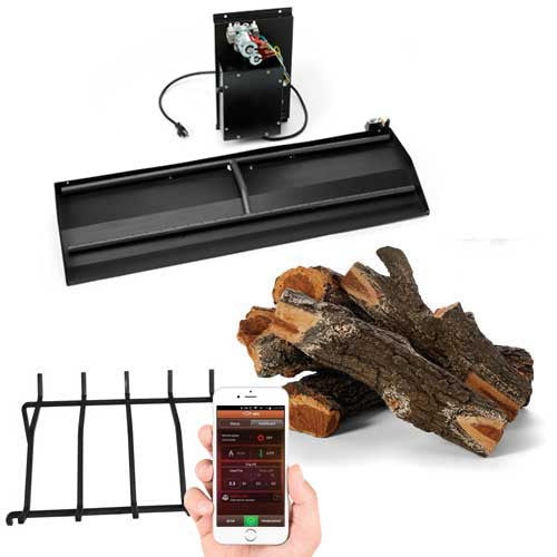 HPC Fire 22" Arizona Weathered Oak Dual Step H-Burner Electronic Ignition HI/LO Fireplace Insert.