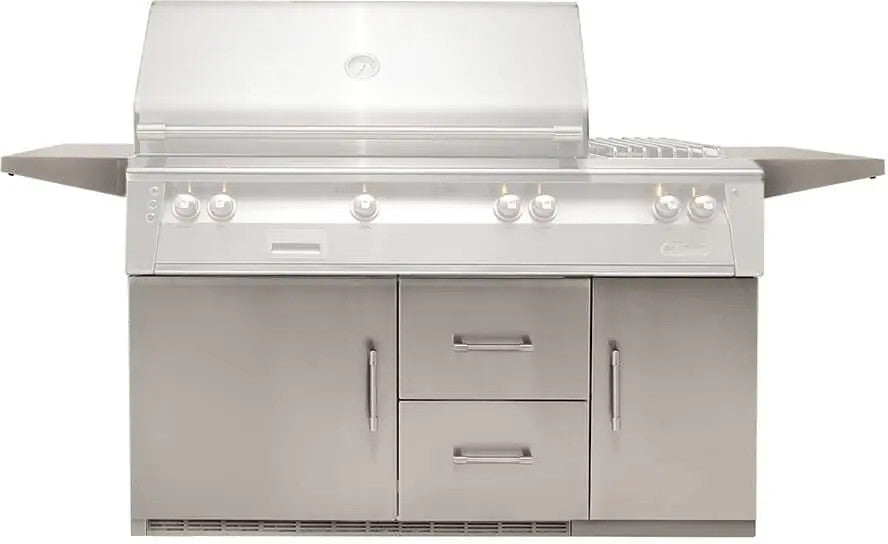 Alfresco Built-In Double Doors With Drawers 56'' Cart Grill - Traffic Yellow-Gloss